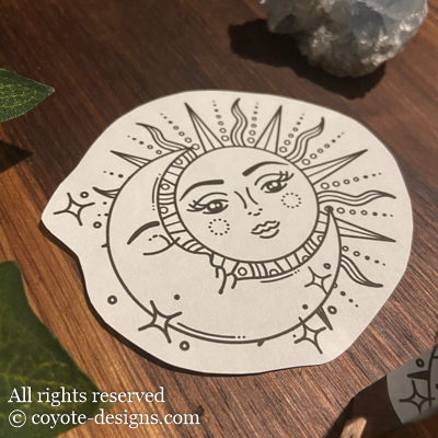 Sun Moon Tattoo Design – Sun Moon Lovers – Coyote Tattoo Designs
