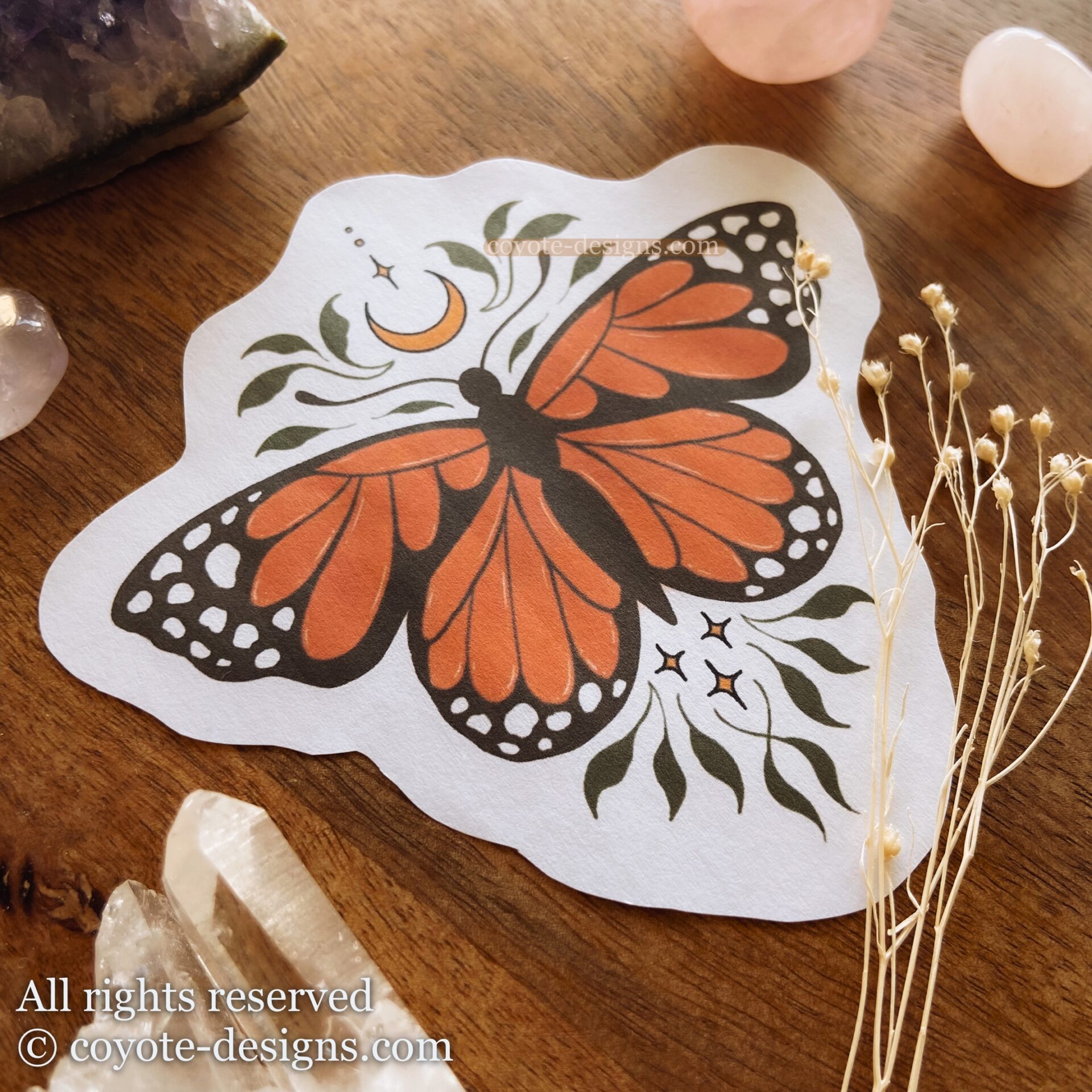 Butterfly Leaves Tattoo Design – Leafy Butterfly – Coyote Tattoo Designs