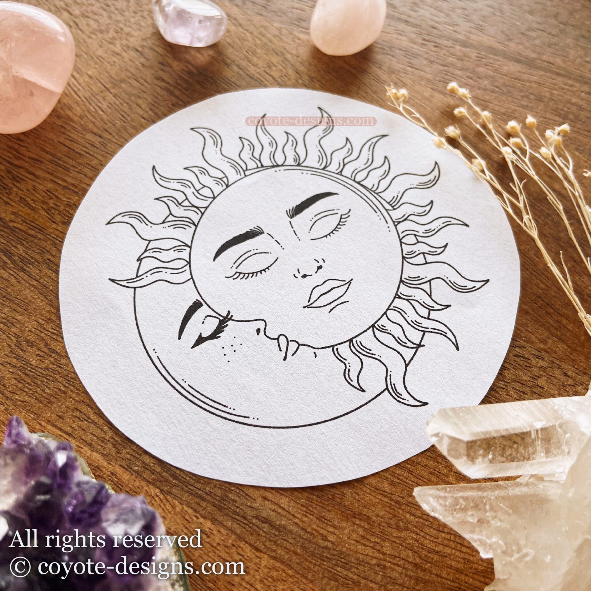 Sun Moon Tattoo Design – Louise – Coyote Tattoo Designs