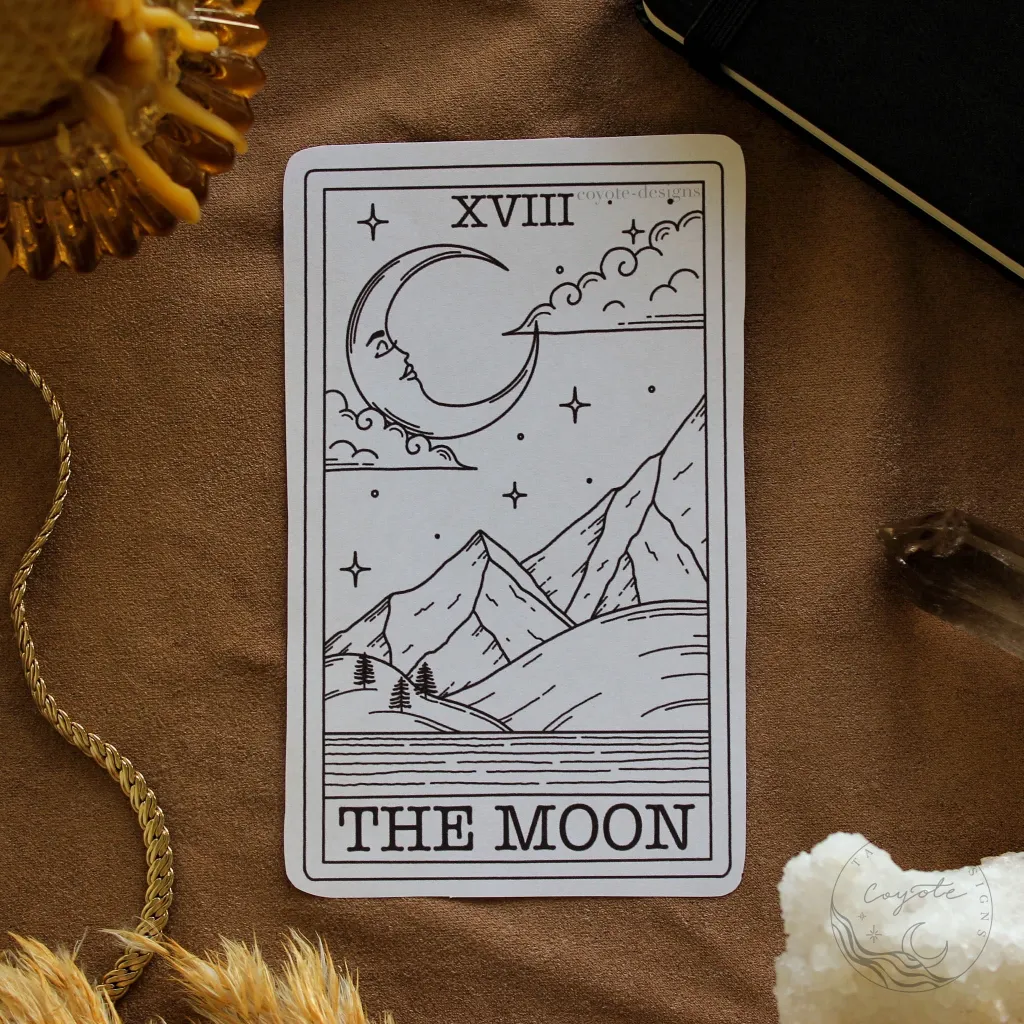 the moon tarot tattoo design