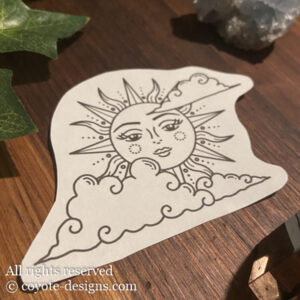 sun clouds tattoo design