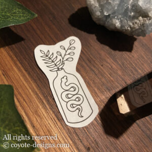 vase leaves tattoo design