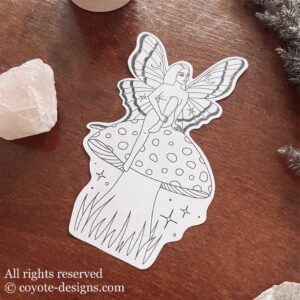 mushroom fairy tattoo design