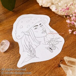 mushroom goddess tattoo design