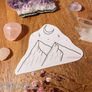 Mountain & moon tattoo design