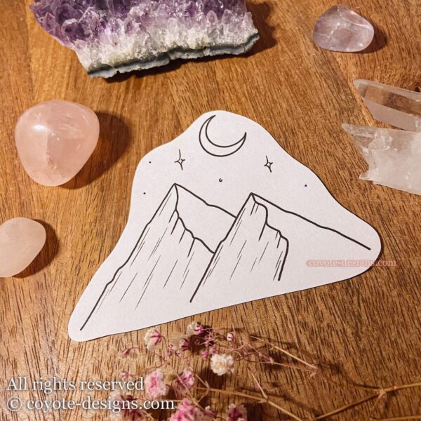Mountain & moon tattoo design