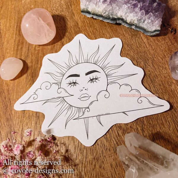 cloudy sun tattoo design