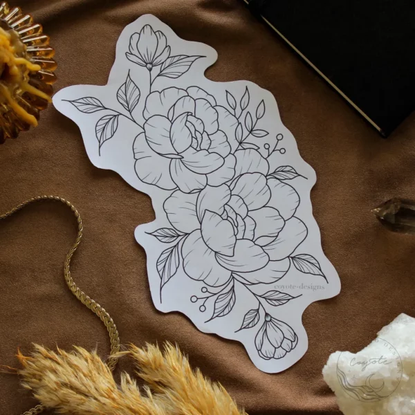 floral peony tattoo design