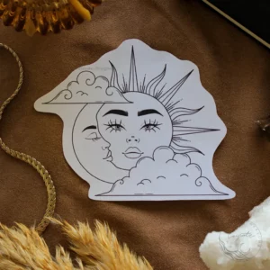 cloudy sun moon tattoo design