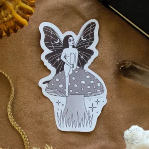 mushroom fairy tattoo design