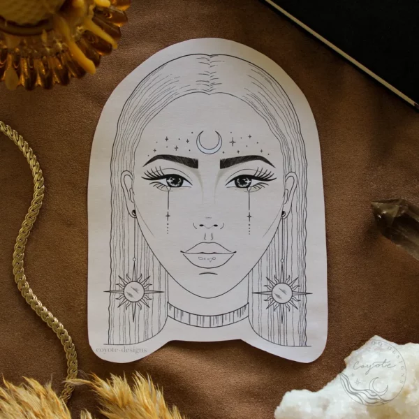 sun moon goddess tattoo design