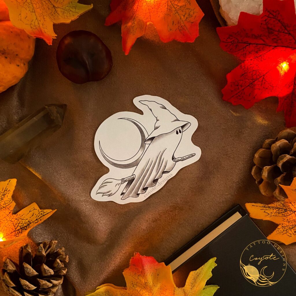 Flying Ghost Broom Tattoo Design Flying Ghost Coyote Tattoo Designs flying-ghost-broom-tattoo-design-flying-ghost-coyote-tattoo-designs